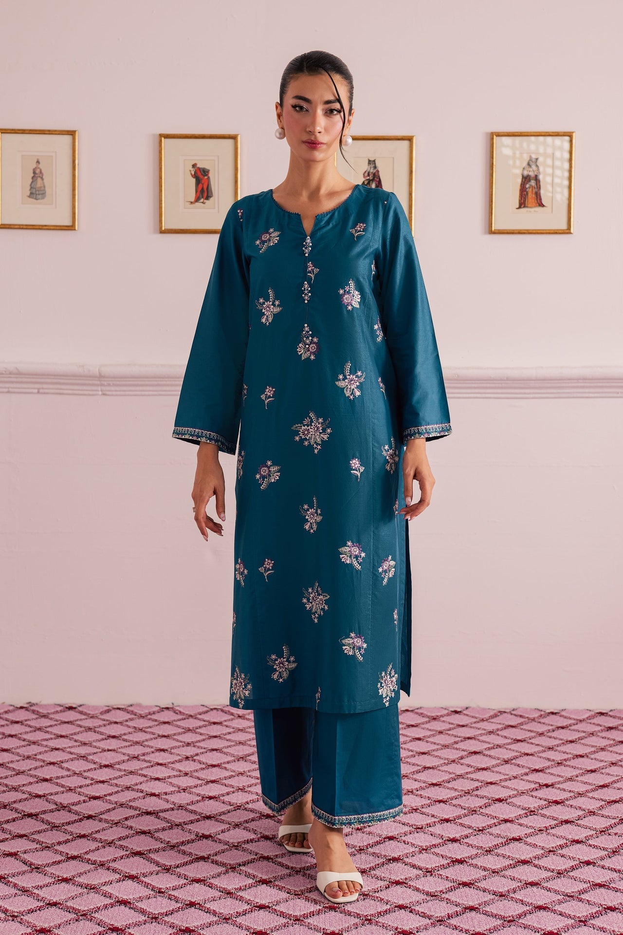 New Arrival - Junett - 2Pc Embroidered Dress