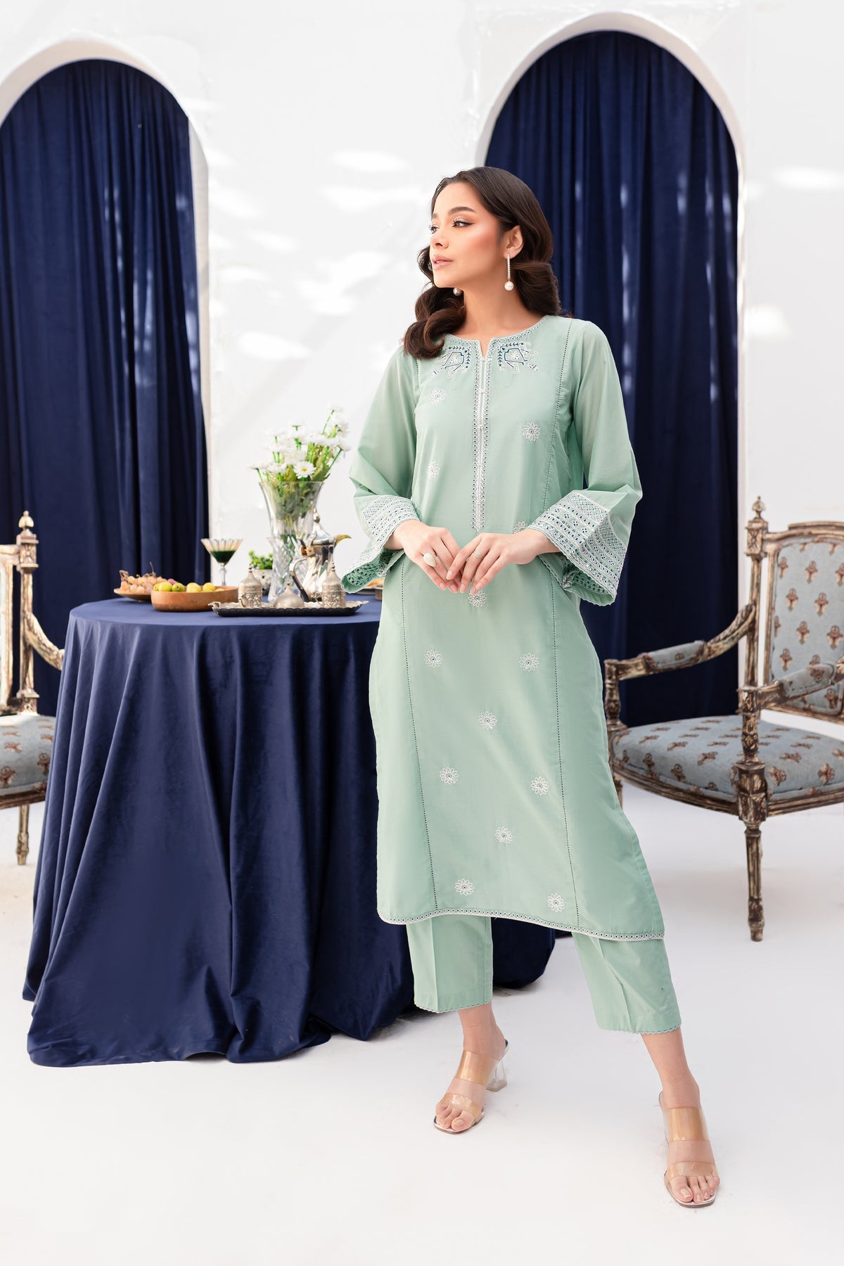 Winter - Best Selling - Opaline - 2Pc Embroidered Dress