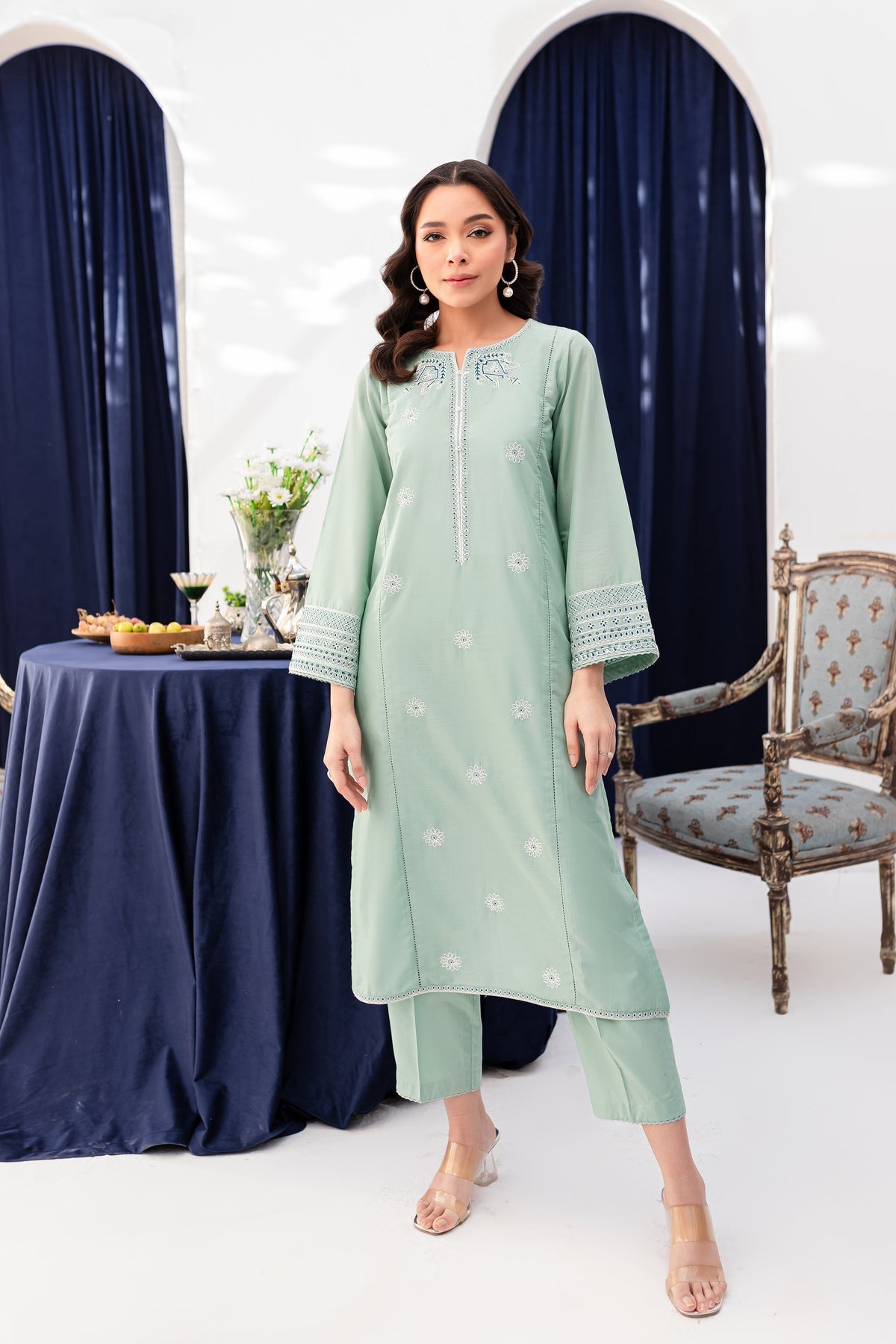 Winter - Best Selling - Opaline - 2Pc Embroidered Dress