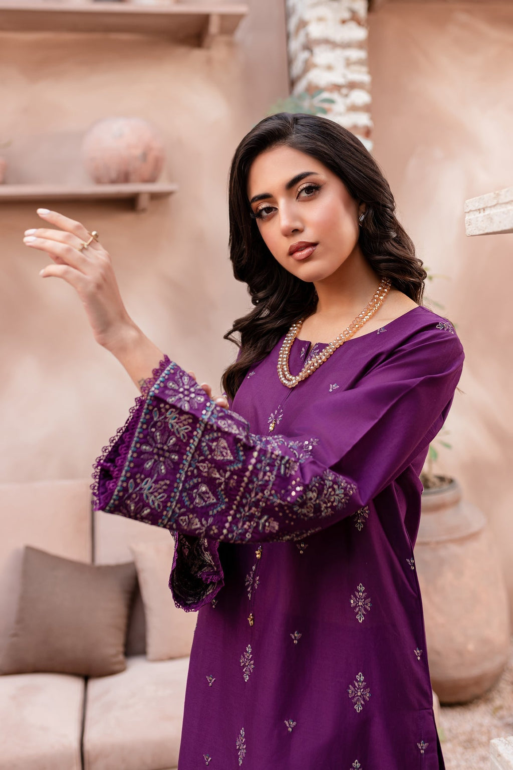 Winter Best Selling  - Eminence - 2Pc Embroidered Dress