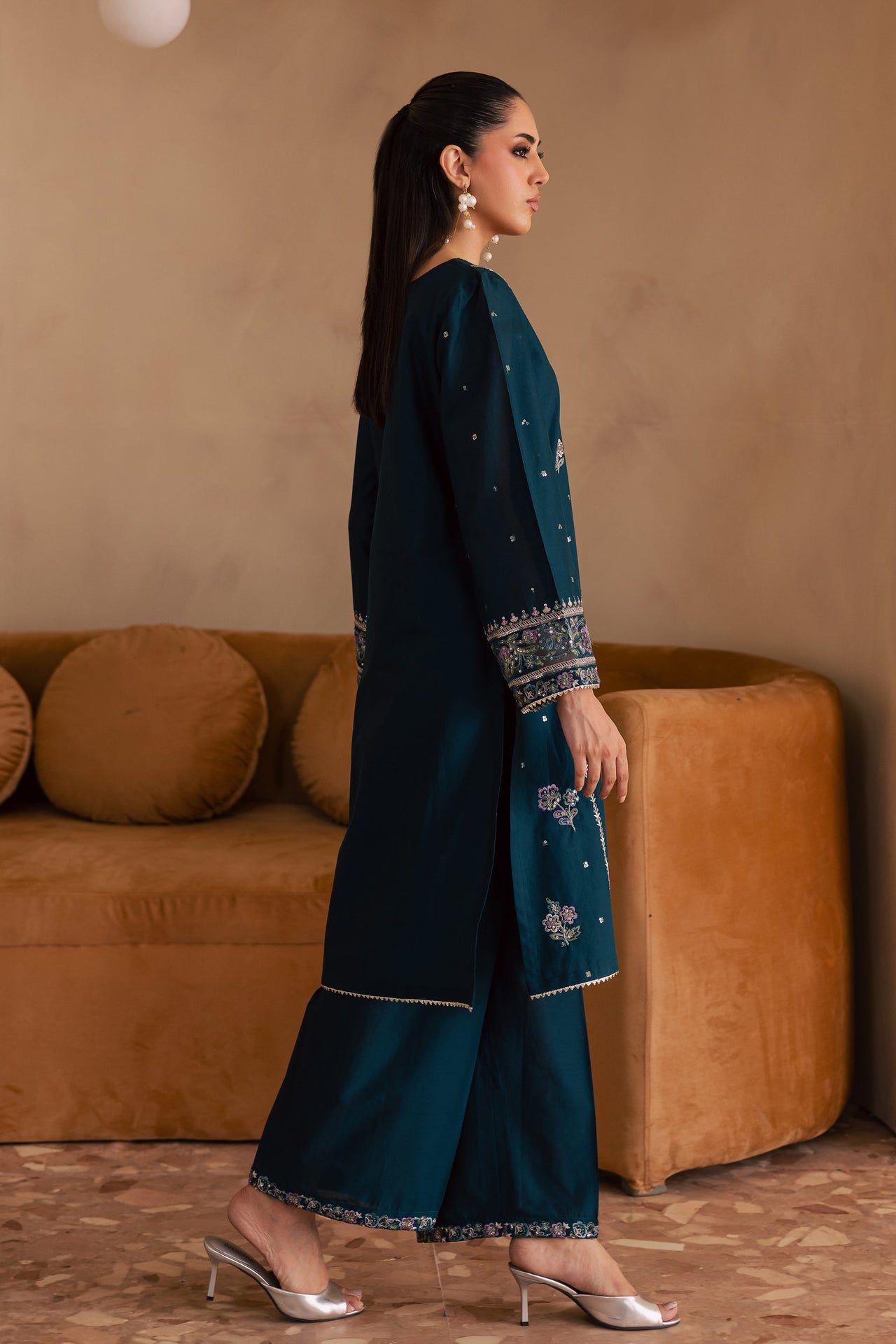 New Arrival - Pine - 2Pc Embroidered Dress