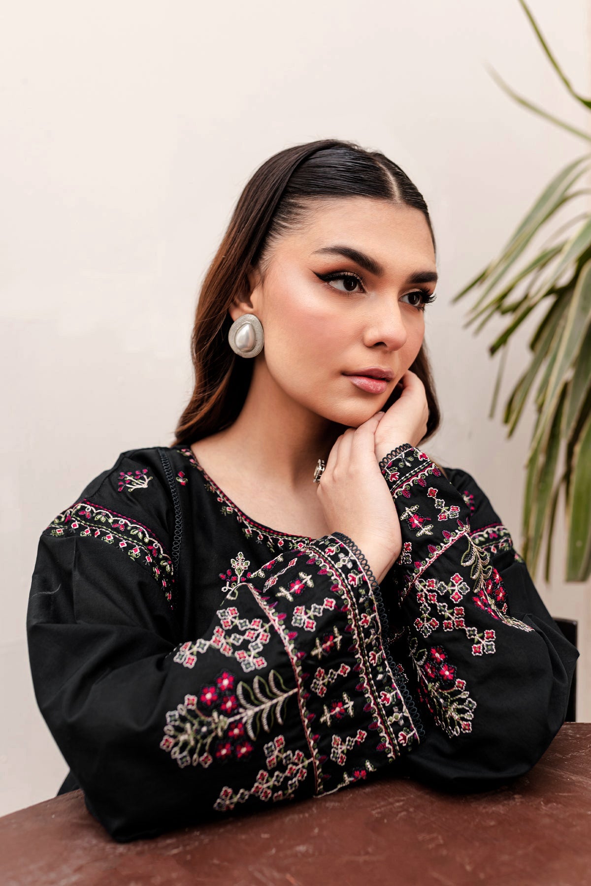 Winter - Best Selling - Aster Black - 2Pc Embroidered Dress