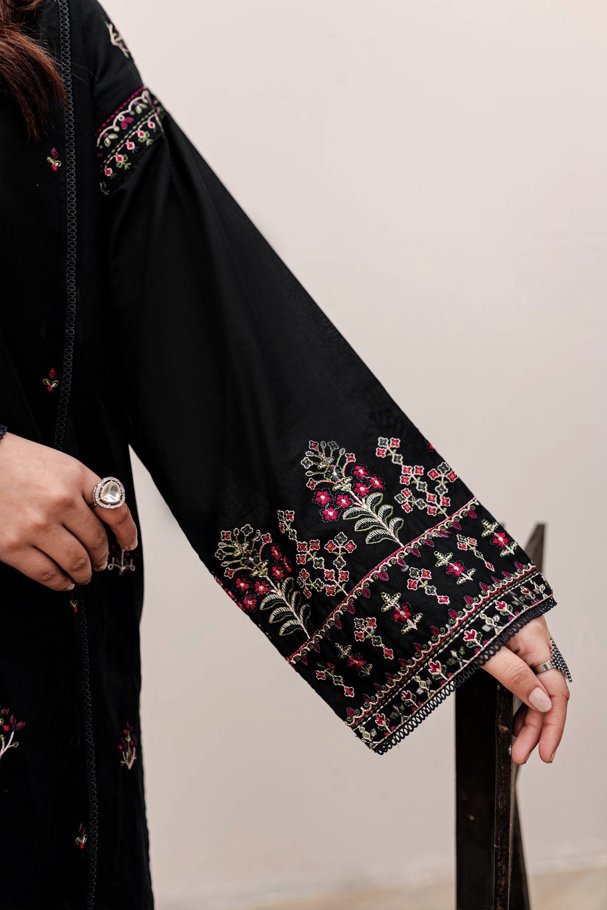 Winter - Best Selling - Aster Black - 2Pc Embroidered Dress