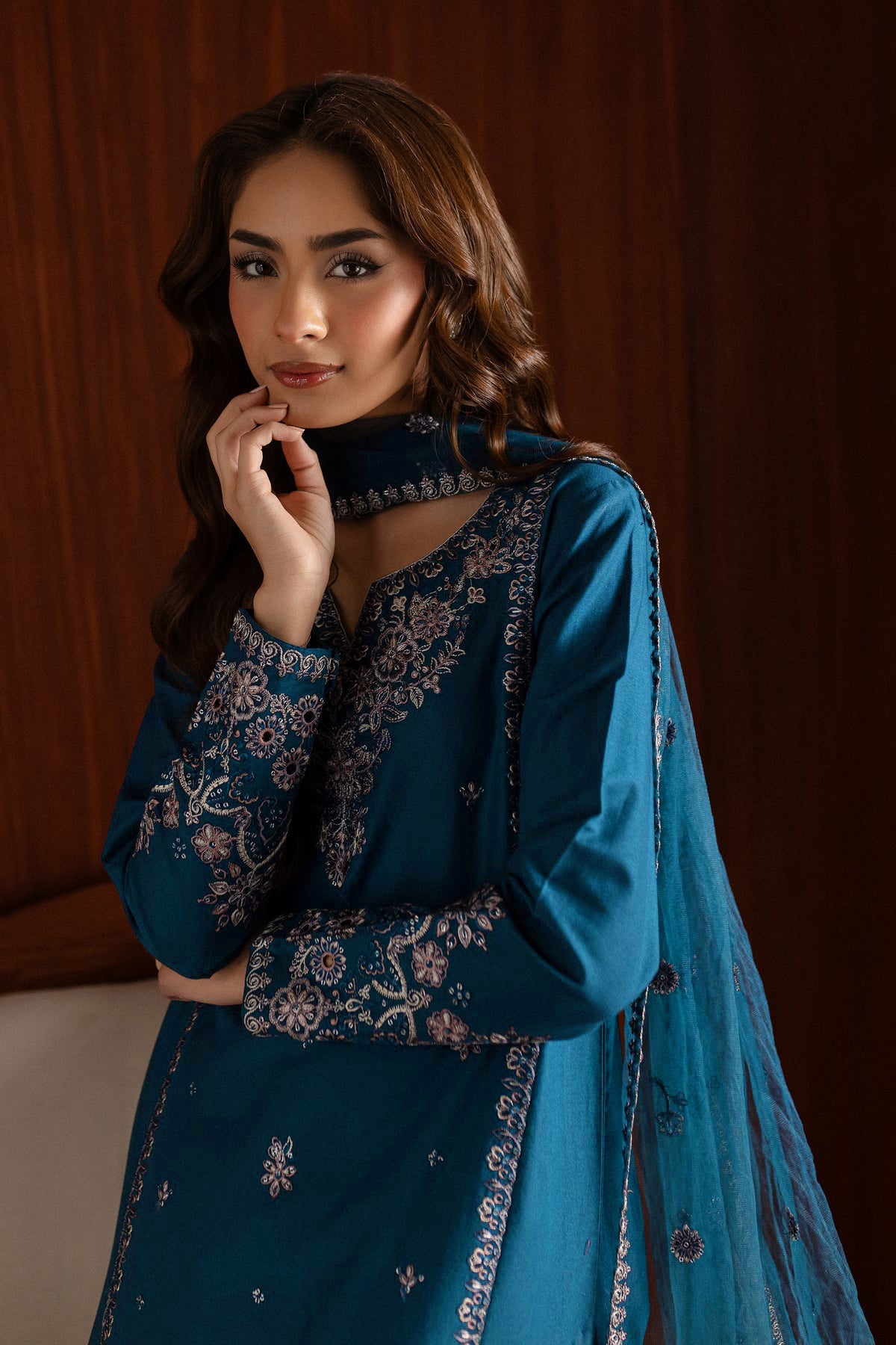 Best Selling - Blue Twinkle - 2Pc Embroidered Dress