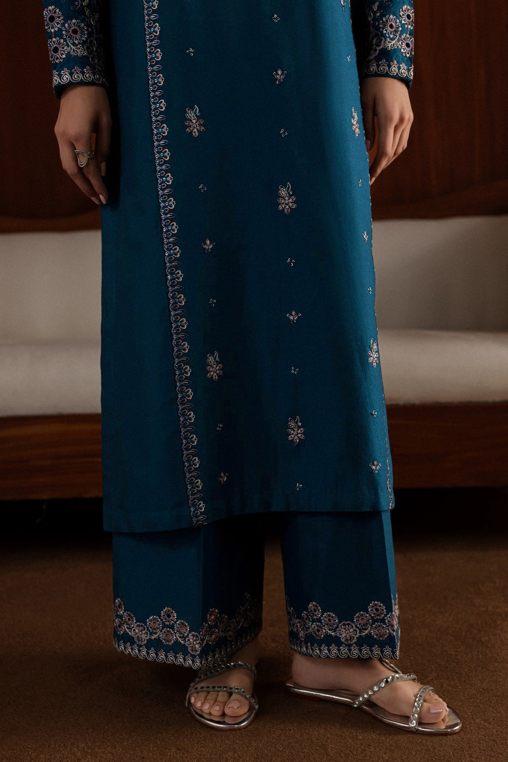 Best Selling - Blue Twinkle - 2Pc Embroidered Dress