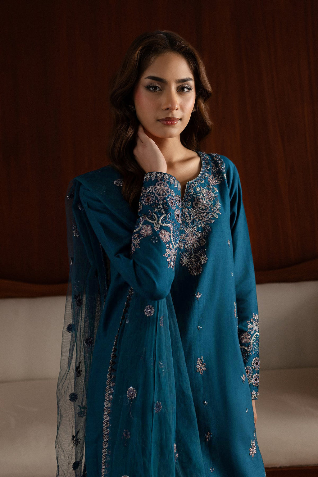 Best Selling - Blue Twinkle - 2Pc Embroidered Dress