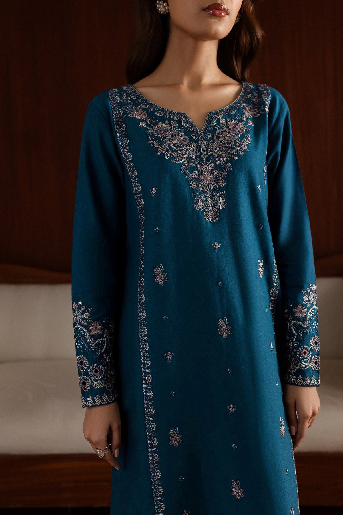 Best Selling - Blue Twinkle - 2Pc Embroidered Dress