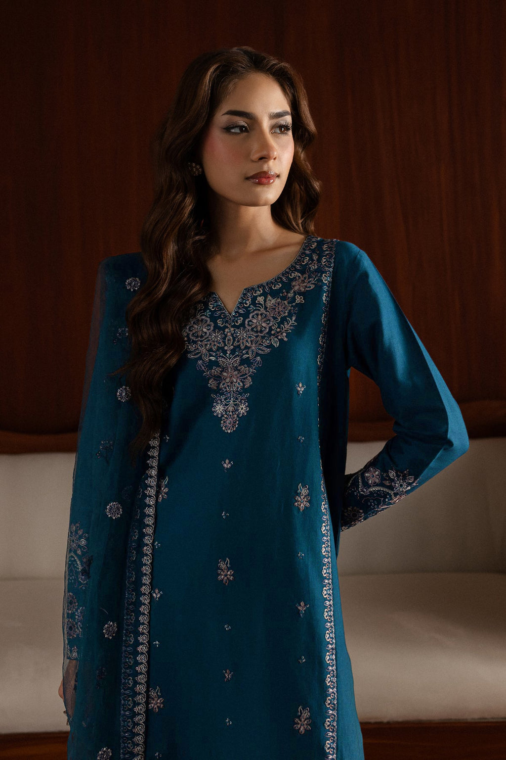 Best Selling - Blue Twinkle - 2Pc Embroidered Dress