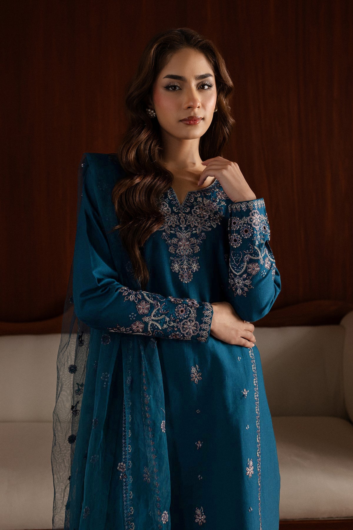 Best Selling - Blue Twinkle - 2Pc Embroidered Dress