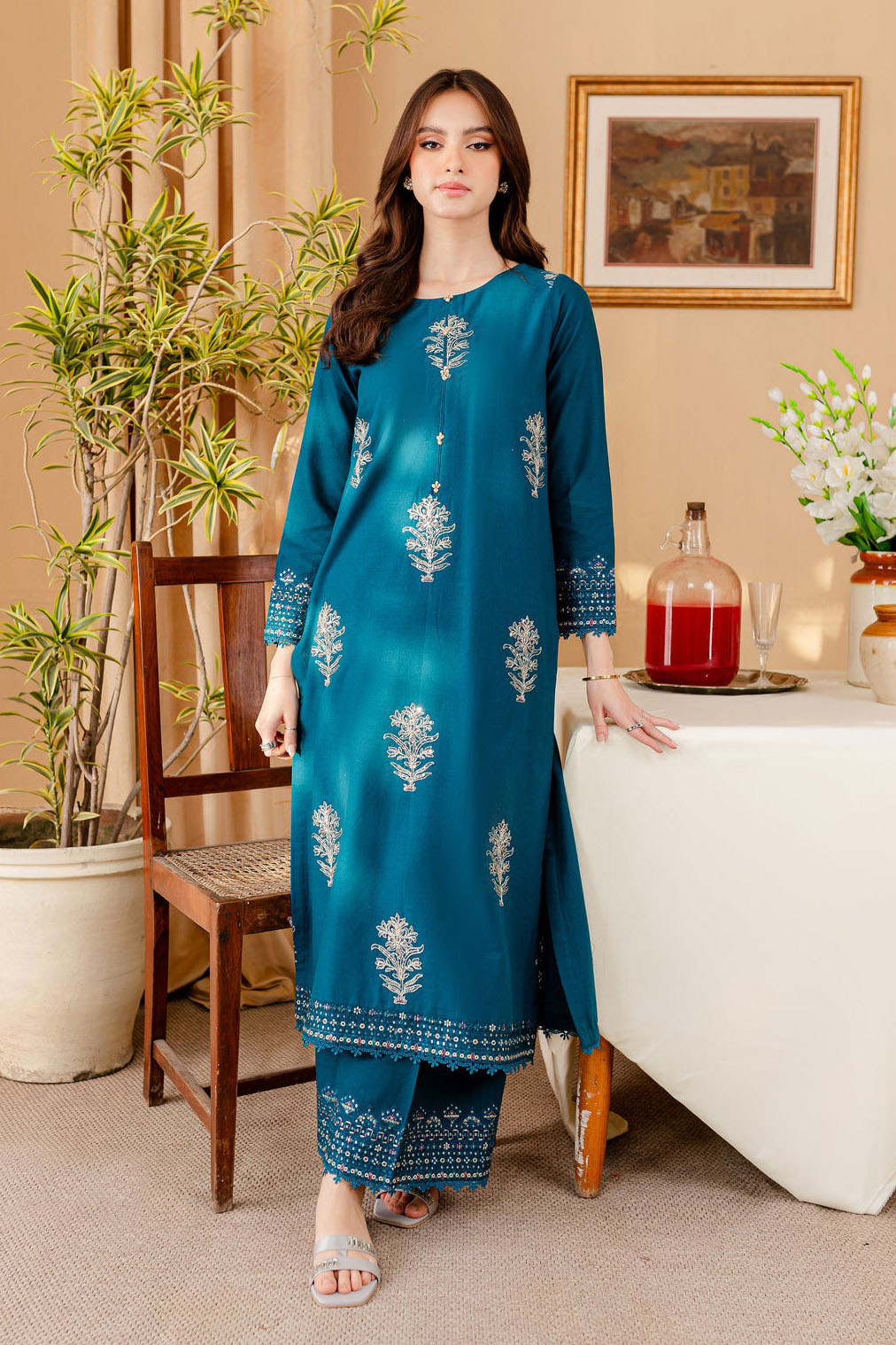 Winter - Best Selling - Melvin - 2Pc Embroidered Dress