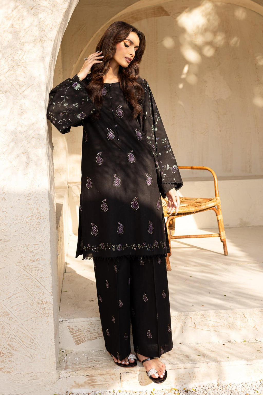 Winter - Best Selling - Midnight Mosaic - 2Pc Embroidered Dress