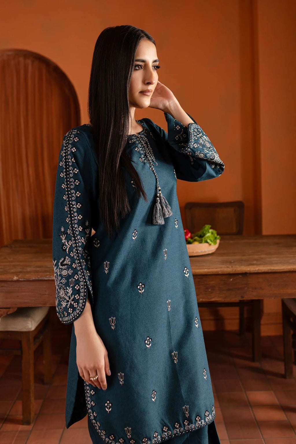 New New Arrival – Blue Gem – Embroidered Shirt