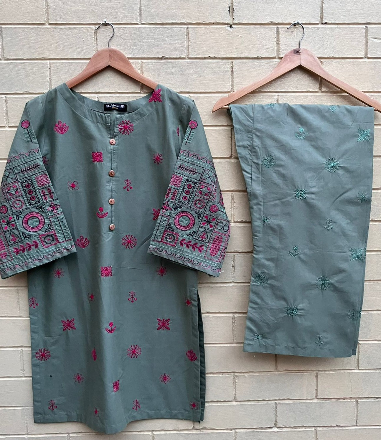 Best Selling - Emerald Mist - 2Pc Embroidered Dress