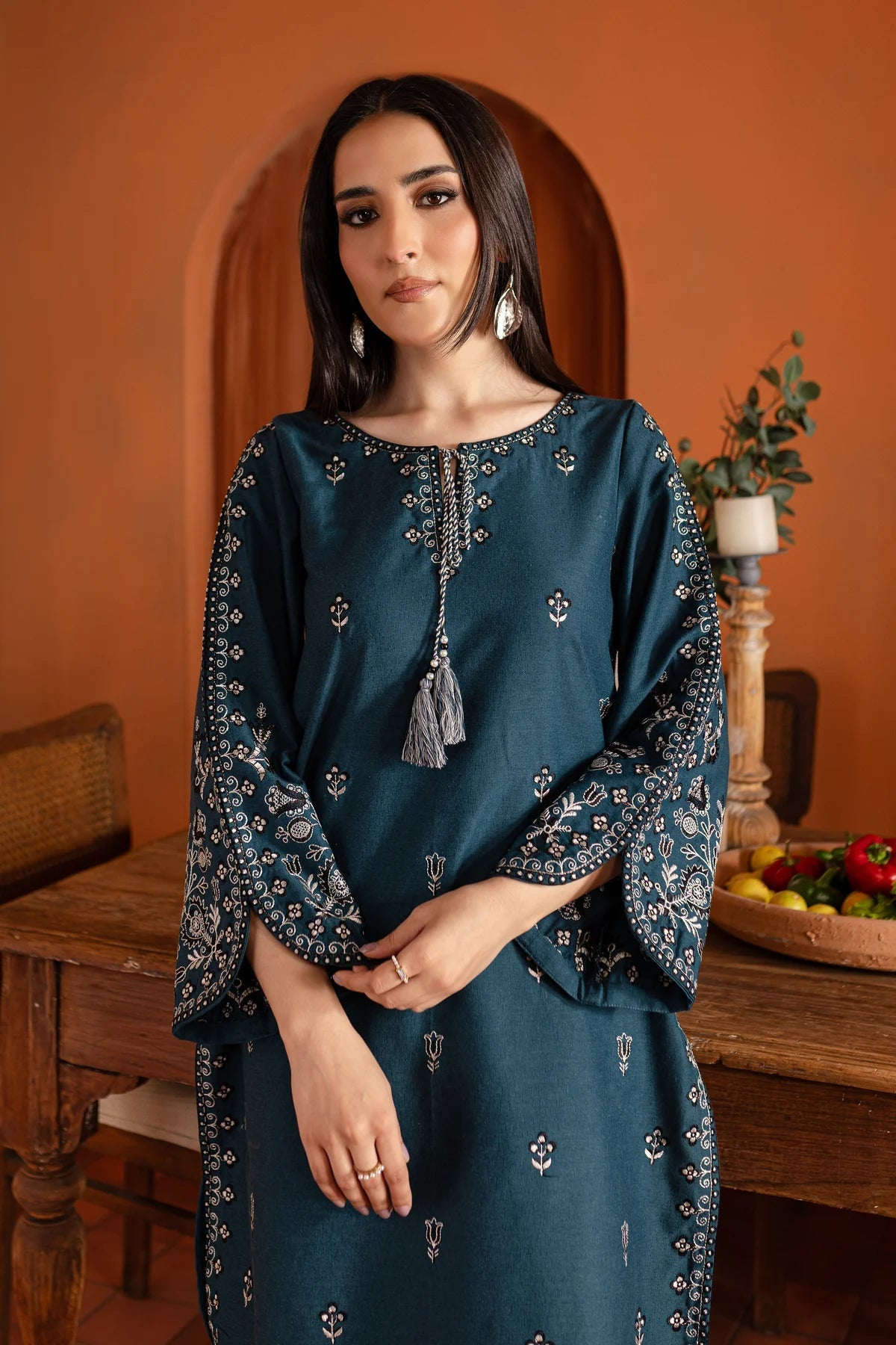 New New Arrival – Blue Gem – Embroidered Shirt