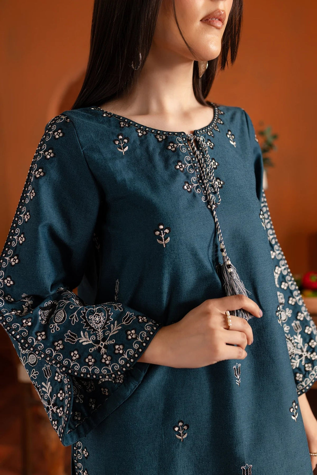 New New Arrival – Blue Gem – Embroidered Shirt