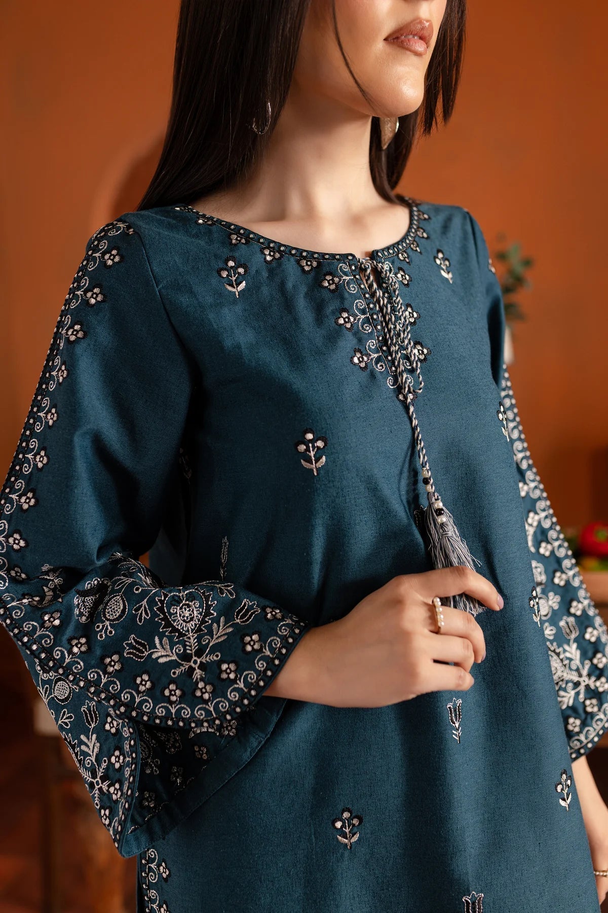 New New Arrival – Blue Gem – Embroidered Shirt