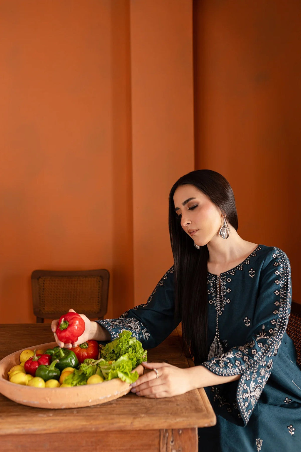 New New Arrival – Blue Gem – Embroidered Shirt