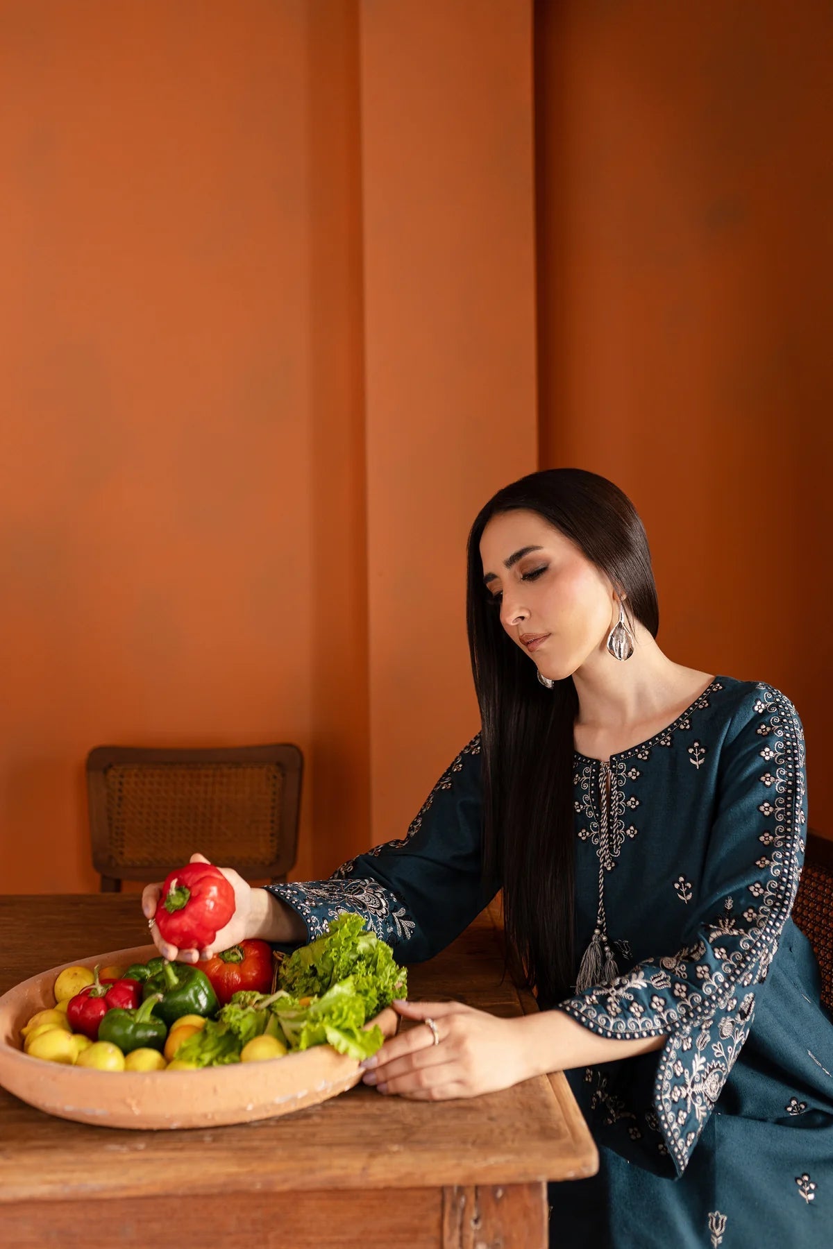 New New Arrival – Blue Gem – Embroidered Shirt