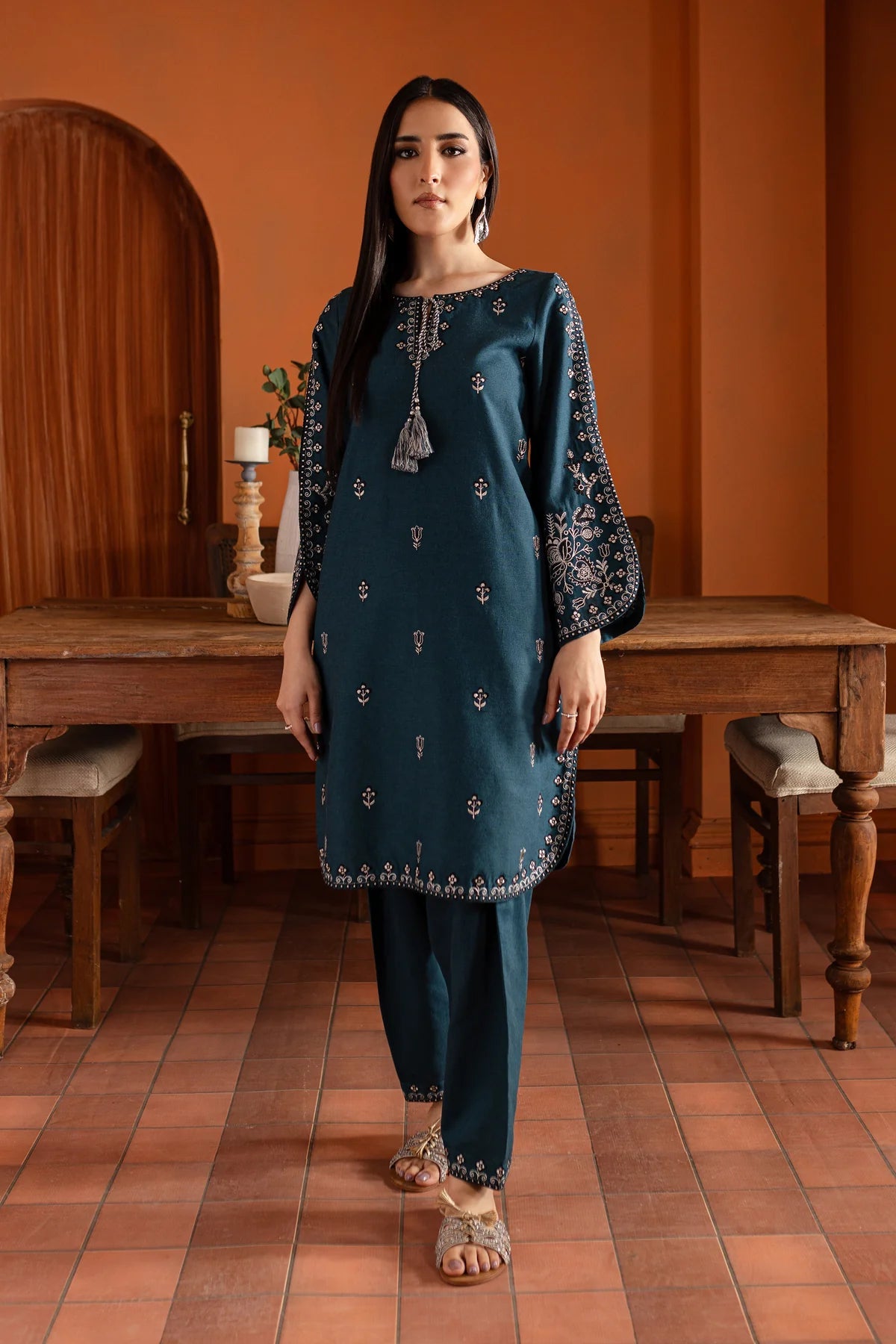New New Arrival – Blue Gem – Embroidered Shirt