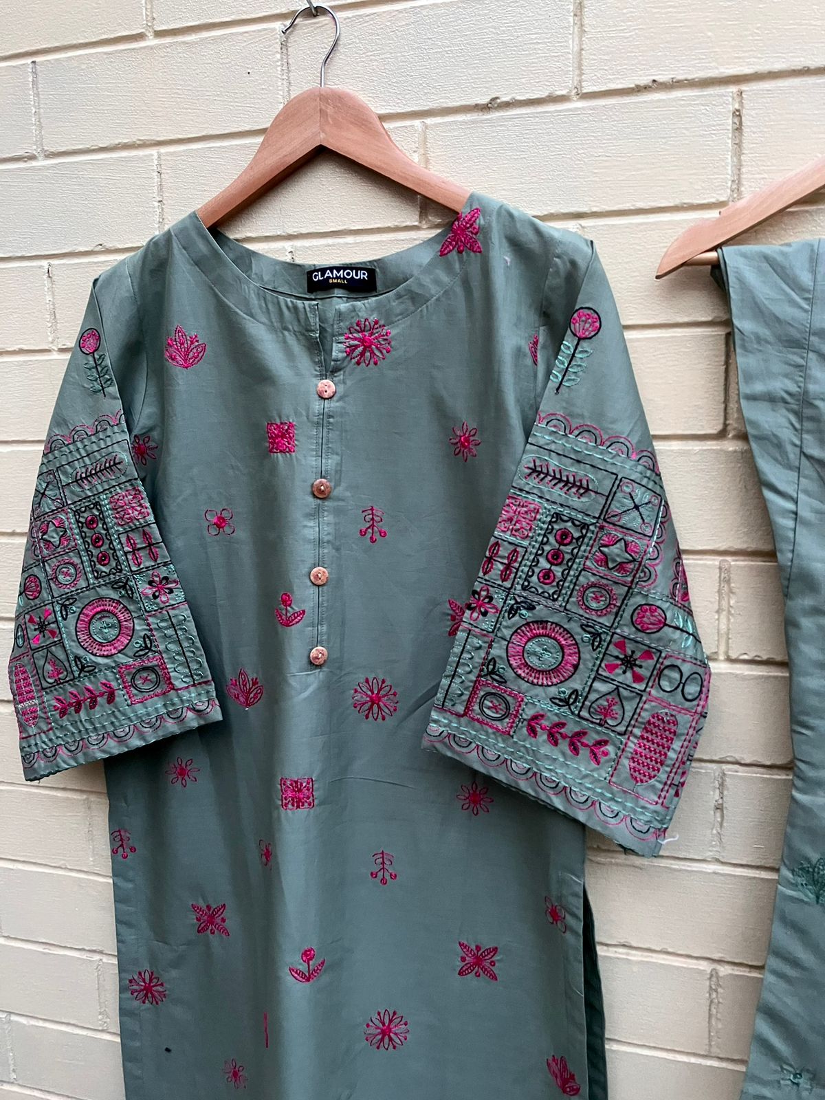 Best Selling - Emerald Mist - 2Pc Embroidered Dress