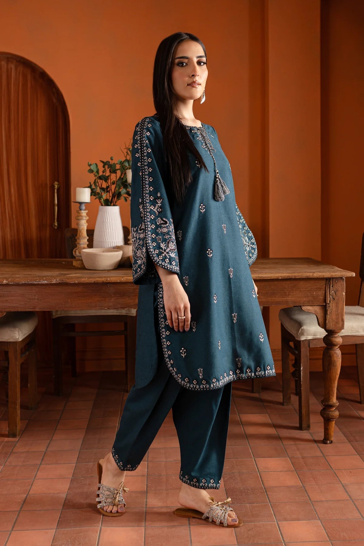 New New Arrival – Blue Gem – Embroidered Shirt