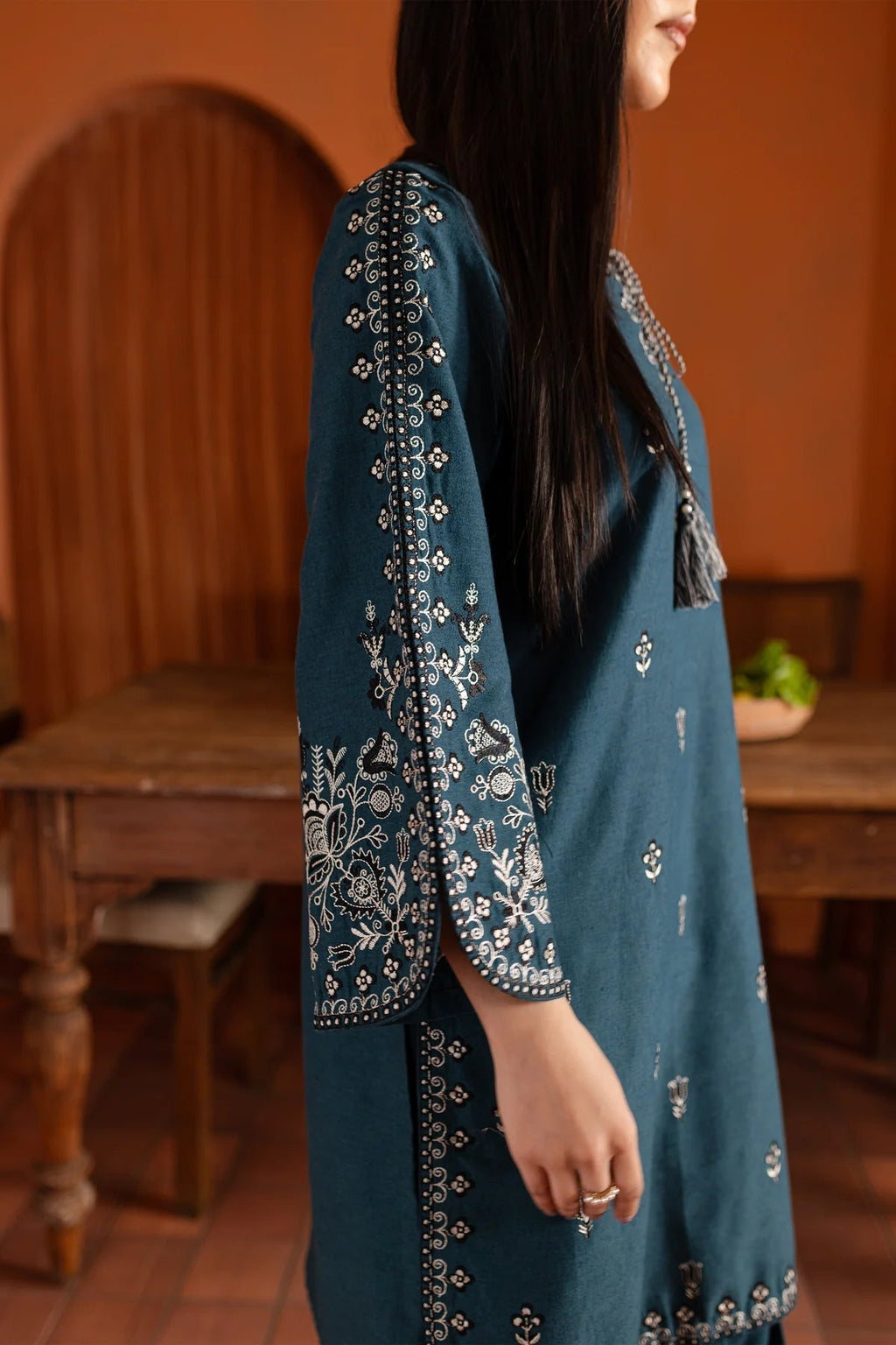 New New Arrival – Blue Gem – Embroidered Shirt